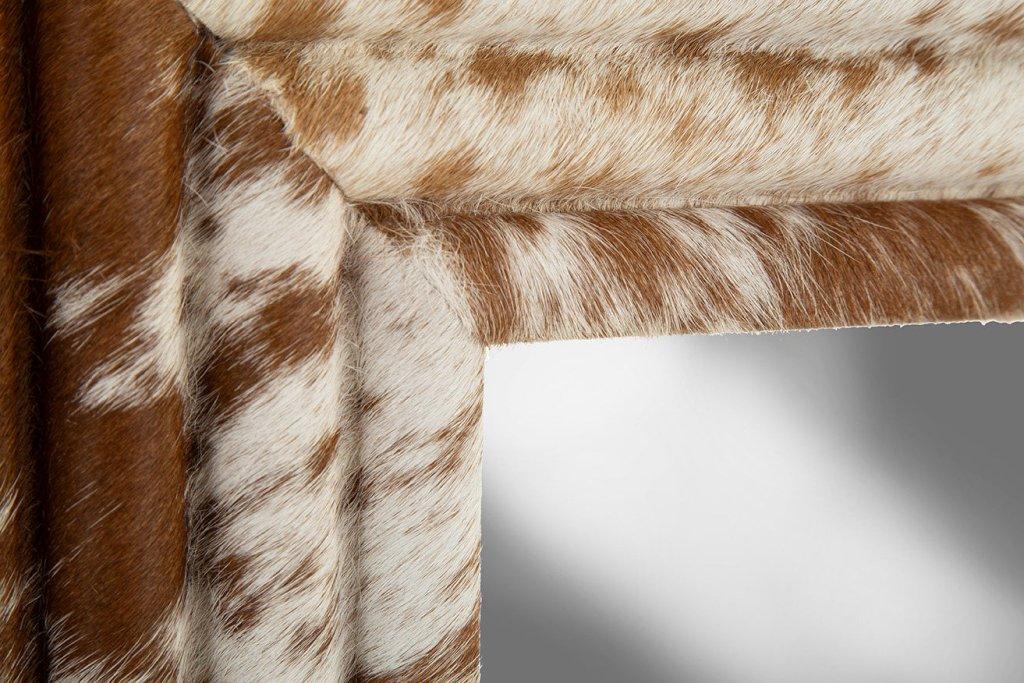 Laverne Hair On Hide Warpped Frame Wall Mirror - LOOMLAN - Furniture Classics - Wall Mirrors