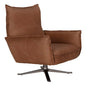 Lawrenceville Brown Leather Swivel Chair - LOOMLAN - Noir - Club Chairs