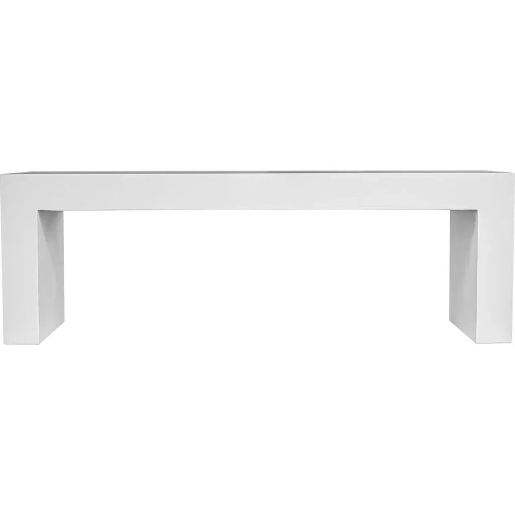 Lazarus Cement White Outdoor Bench-Outdoor Benches-Moe's Home-LOOMLAN