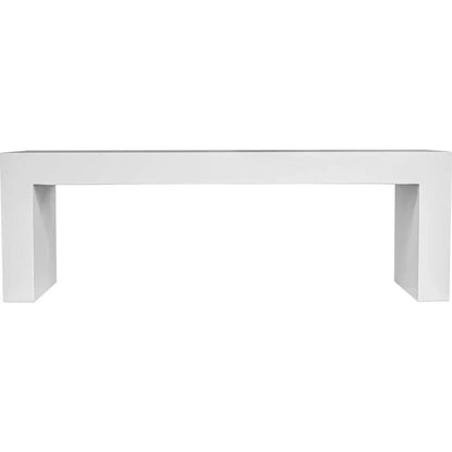 Lazarus Cement White Outdoor Bench-Outdoor Benches-Moe's Home-LOOMLAN