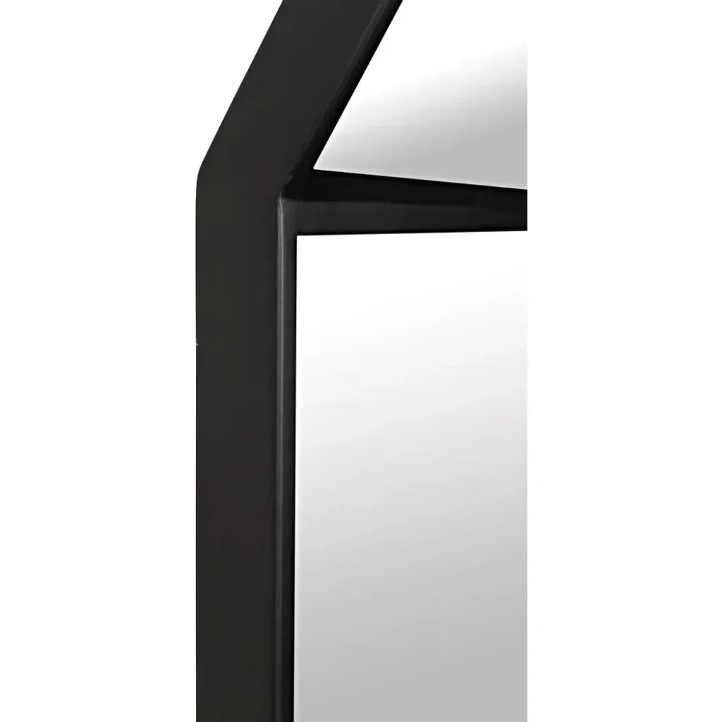 Lazo Mirror, Black Steel Unique Shape Wall Mirror - LOOMLAN - Noir - Wall Mirrors
