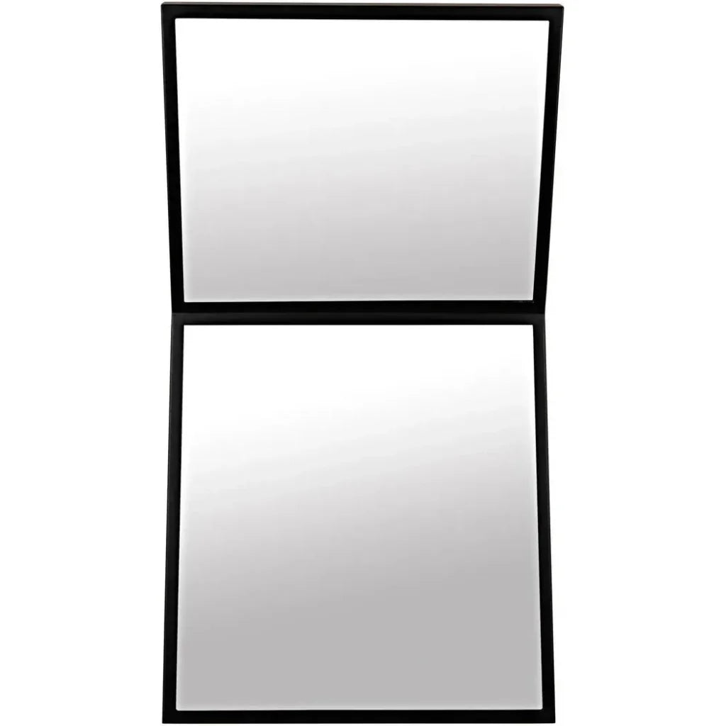 Lazo Mirror, Black Steel Unique Shape Wall Mirror - LOOMLAN - Noir - Wall Mirrors