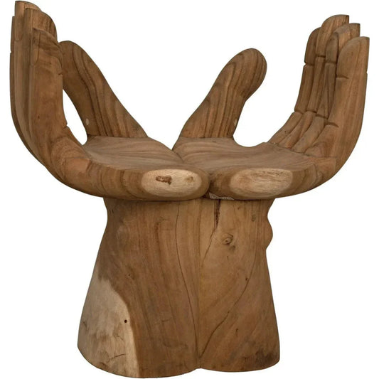 Le Main Natural Teal Wood Armless Chair - LOOMLAN - Noir - Accent Chairs