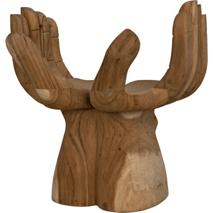 Le Main Natural Teal Wood Armless Chair - LOOMLAN - Noir - Accent Chairs