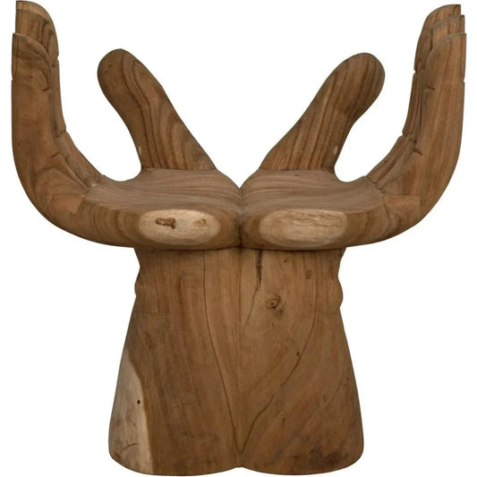 Le Main Natural Teal Wood Armless Chair - LOOMLAN - Noir - Accent Chairs