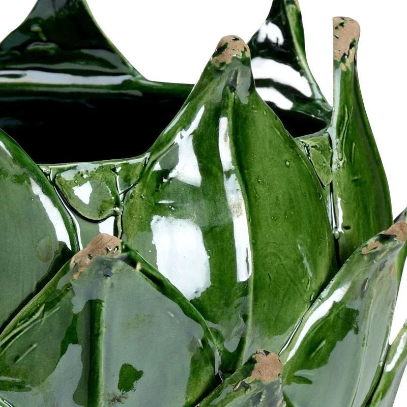Leaf Design Hand Glazed Porcelain Vase - LOOMLAN - Chelsea House - Vases & Jars
