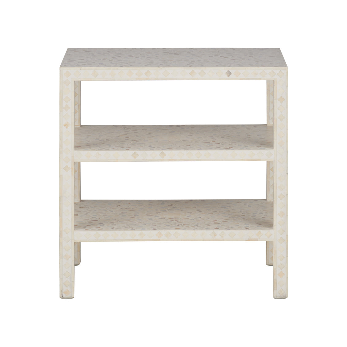 Leaf Inlay Wooden Side Table