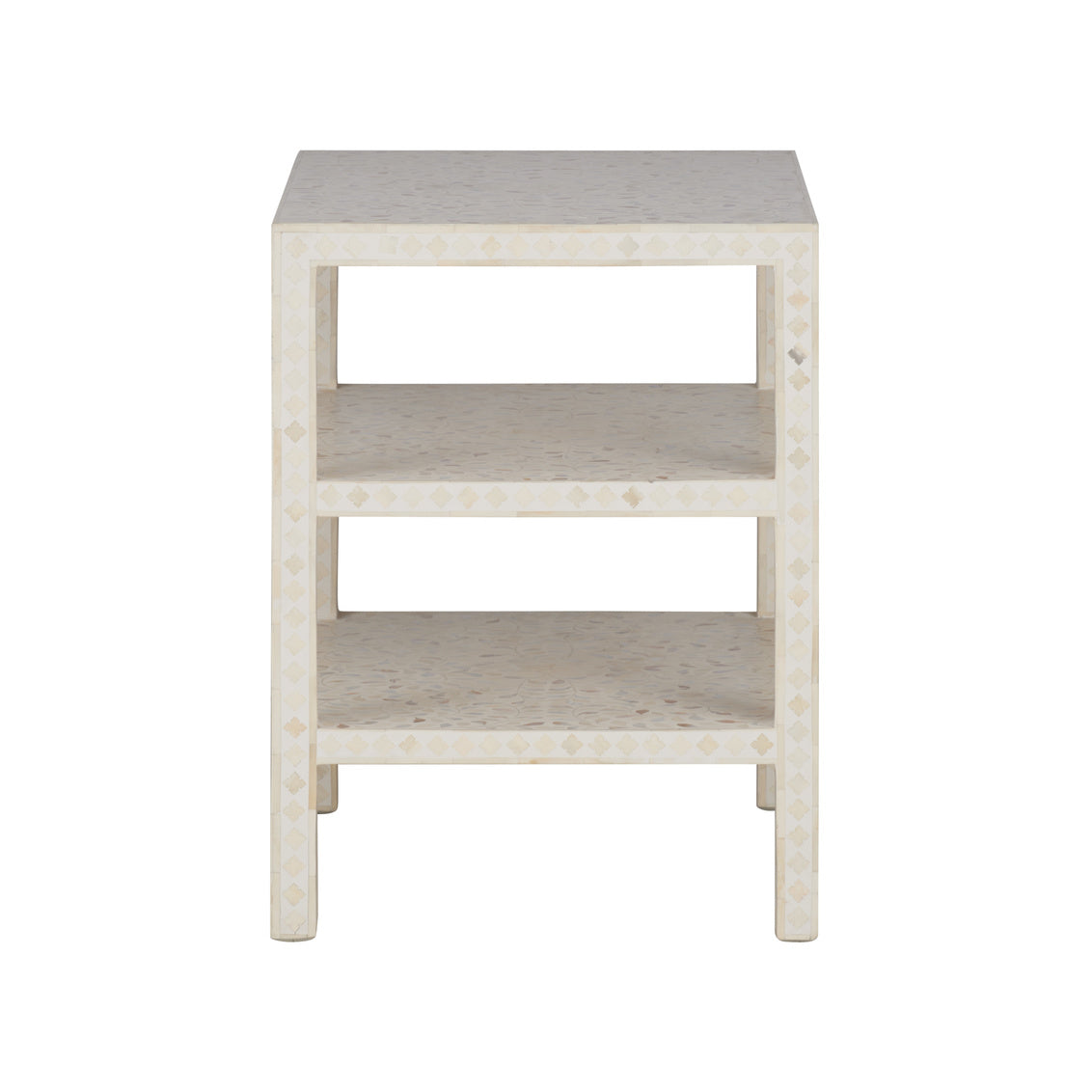 Leaf Inlay Wooden Side Table