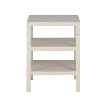 Leaf Inlay Wooden Side Table