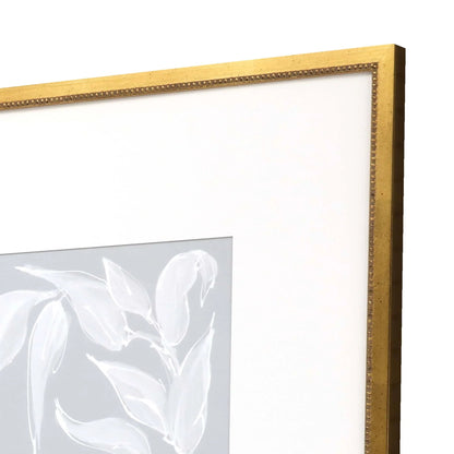 Leaf Study Wood Blue Framed Wall Art 4PC