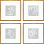 Leaf Study Wood Blue Framed Wall Art 4PC