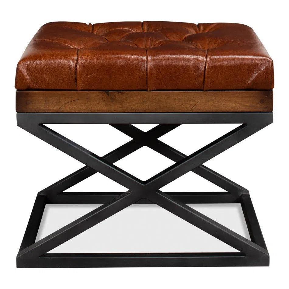 Leather Cushion Bench for Bedroom - LOOMLAN - Sarreid - Bedroom Benches