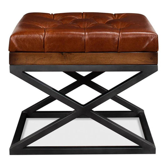 Leather Cushion Bench for Bedroom - LOOMLAN - Sarreid - Bedroom Benches