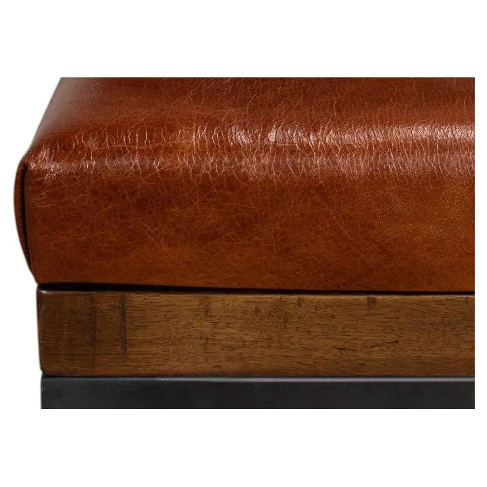 Leather Cushion Bench for Bedroom - LOOMLAN - Sarreid - Bedroom Benches