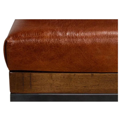 Leather Cushion Bench for Bedroom - LOOMLAN - Sarreid - Bedroom Benches
