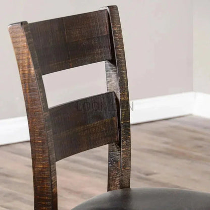 Ladderback Dining Chair Leather Seat Set - LOOMLAN - Sunny D - Dining Chairs