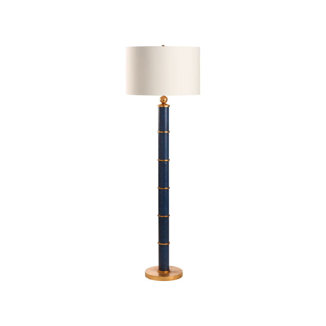 Leather Warp Blue Floor Lamp-Floor Lamps-Chelsea House-LOOMLAN
