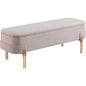 Lebreton Oatmeal Wood & Steel Beige Storage Bench - LOOMLAN - Zuo Modern - Bedroom Benches
