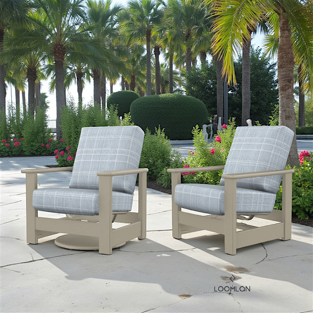 Leeward Deep Seat Swivel Hidden Motion Arm Chair