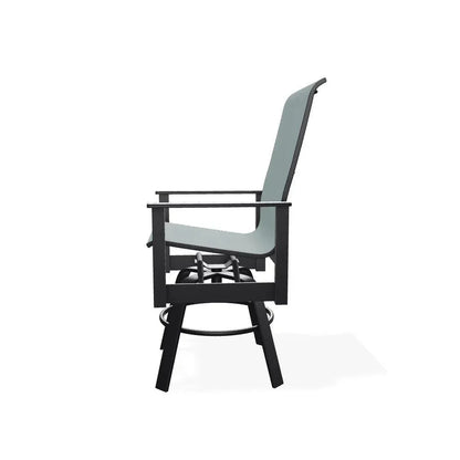 Leeward Swivel Marine Grade Polymer Arm Chair-Outdoor Accent Chairs-Telescope-LOOMLAN