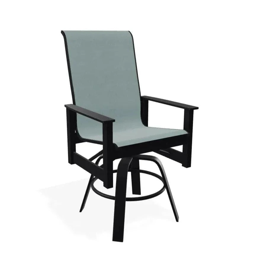 Leeward Swivel Marine Grade Polymer Arm Chair-Outdoor Accent Chairs-Telescope-LOOMLAN