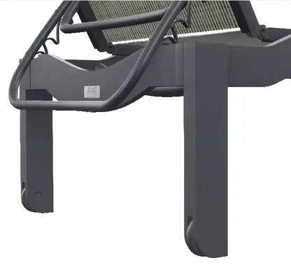 Leeward MGP Sling Stacking Armless Chaise with Wheels