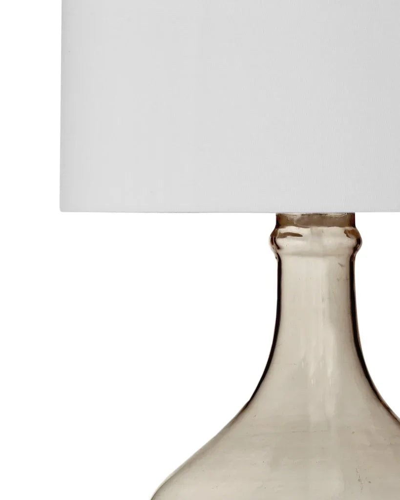Leeza Smoked Glass Base Table Lamp - LOOMLAN - Bassett Mirror - Table Lamps