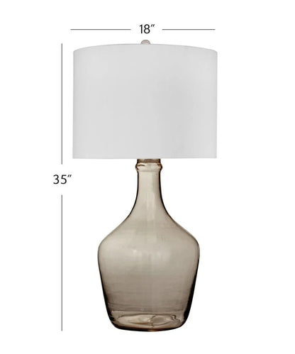 Leeza Smoked Glass Base Table Lamp - LOOMLAN - Bassett Mirror - Table Lamps