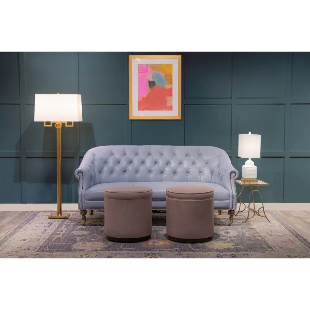 Leg Up Leather With Storage Swivel Ottoman - LOOMLAN - Olivia + Quinn - Ottomans