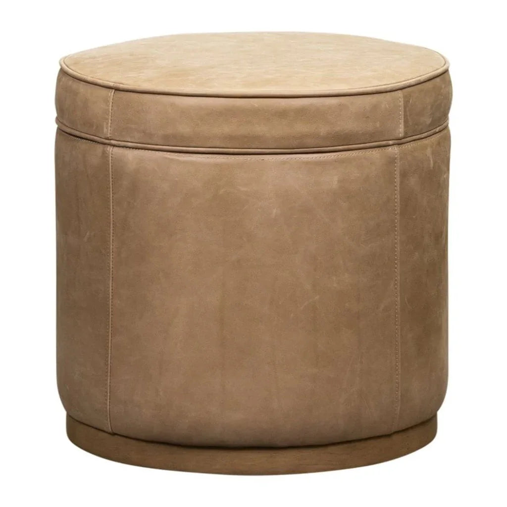 Leg Up Leather With Storage Swivel Ottoman - LOOMLAN - Olivia + Quinn - Ottomans