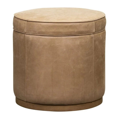 Leg Up Leather With Storage Swivel Ottoman - LOOMLAN - Olivia + Quinn - Ottomans