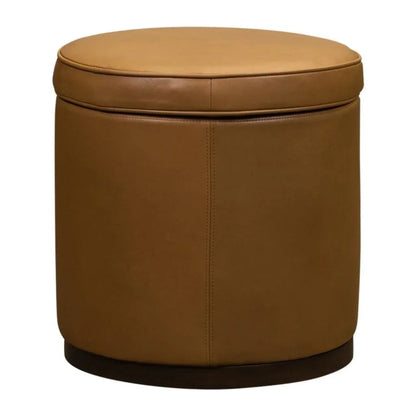 Leg Up Leather With Storage Swivel Ottoman - LOOMLAN - Olivia + Quinn - Ottomans