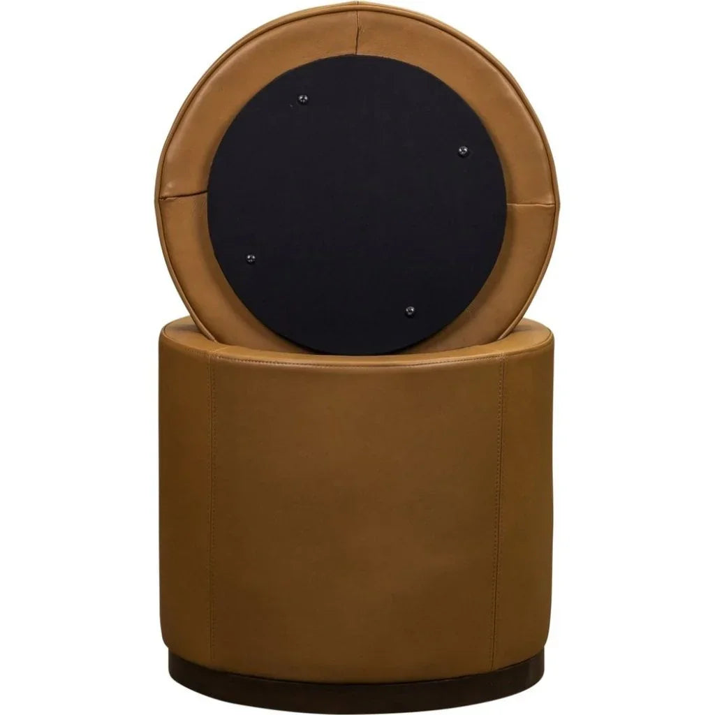 Leg Up Leather With Storage Swivel Ottoman - LOOMLAN - Olivia + Quinn - Ottomans