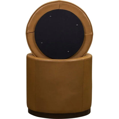 Leg Up Leather With Storage Swivel Ottoman - LOOMLAN - Olivia + Quinn - Ottomans