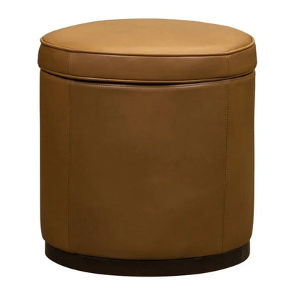 Leg Up Leather With Storage Swivel Ottoman - LOOMLAN - Olivia + Quinn - Ottomans