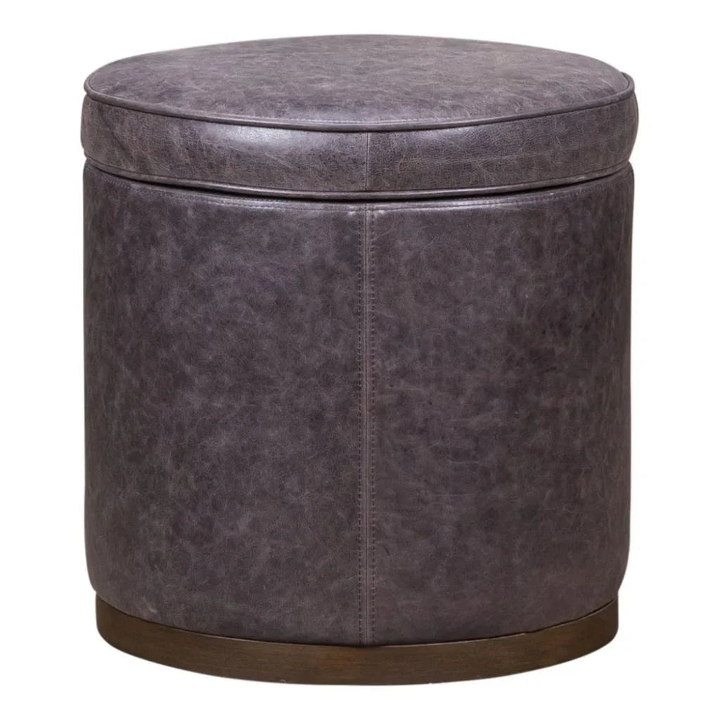 Leg Up Leather With Storage Swivel Ottoman - LOOMLAN - Olivia + Quinn - Ottomans