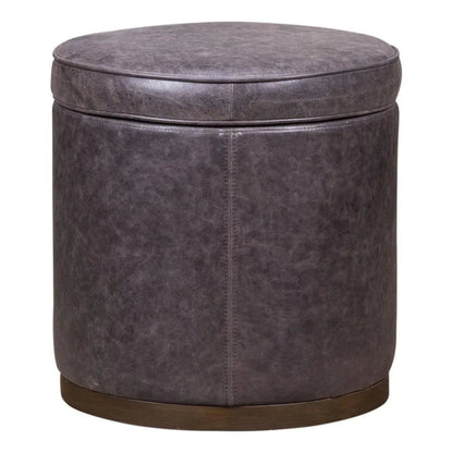 Leg Up Leather With Storage Swivel Ottoman - LOOMLAN - Olivia + Quinn - Ottomans