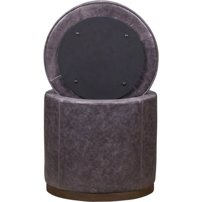 Leg Up Leather With Storage Swivel Ottoman - LOOMLAN - Olivia + Quinn - Ottomans