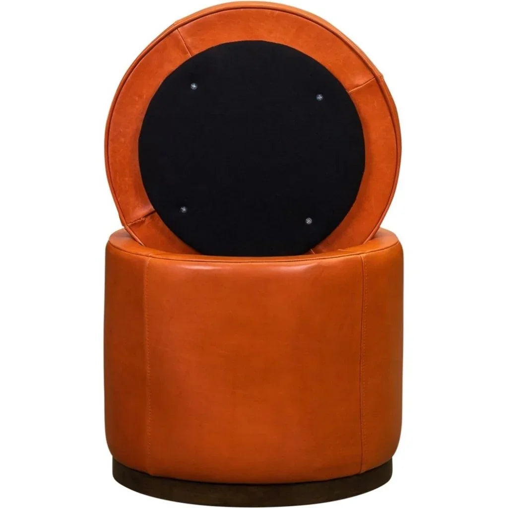 Leg Up Leather With Storage Swivel Ottoman - LOOMLAN - Olivia + Quinn - Ottomans