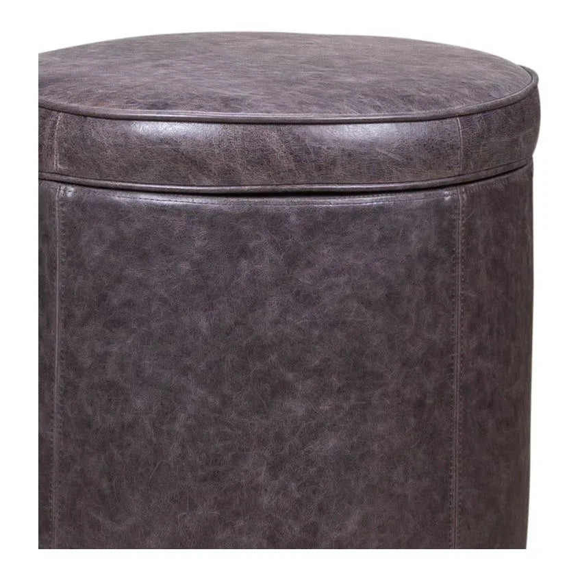 Leg Up Leather With Storage Swivel Ottoman - LOOMLAN - Olivia + Quinn - Ottomans