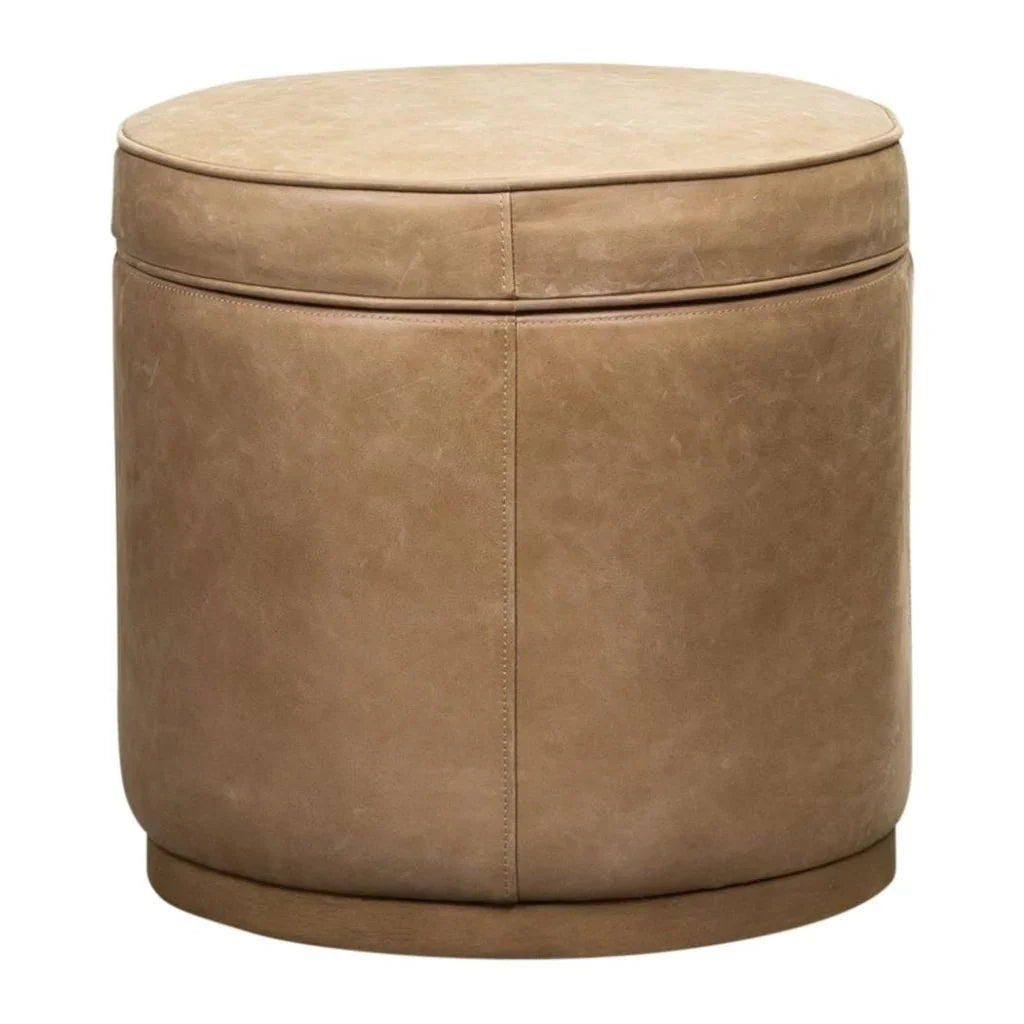 Leg Up Leather With Storage Swivel Ottoman - LOOMLAN - Olivia + Quinn - Ottomans