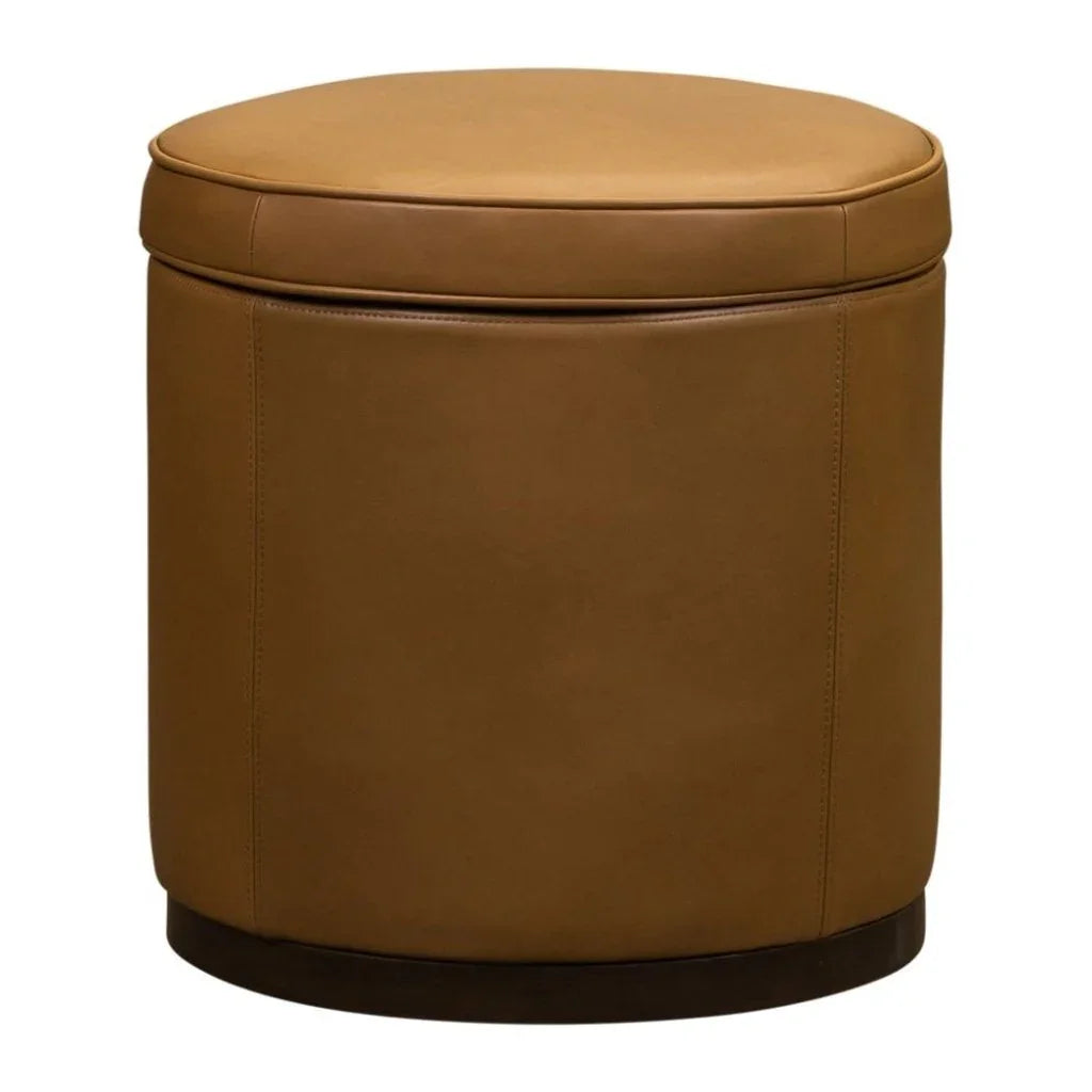 Leg Up Leather With Storage Swivel Ottoman - LOOMLAN - Olivia + Quinn - Ottomans