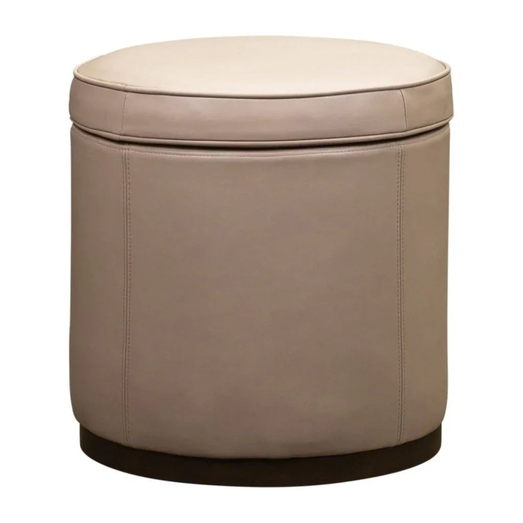 Leg Up Leather With Storage Swivel Ottoman - LOOMLAN - Olivia + Quinn - Ottomans