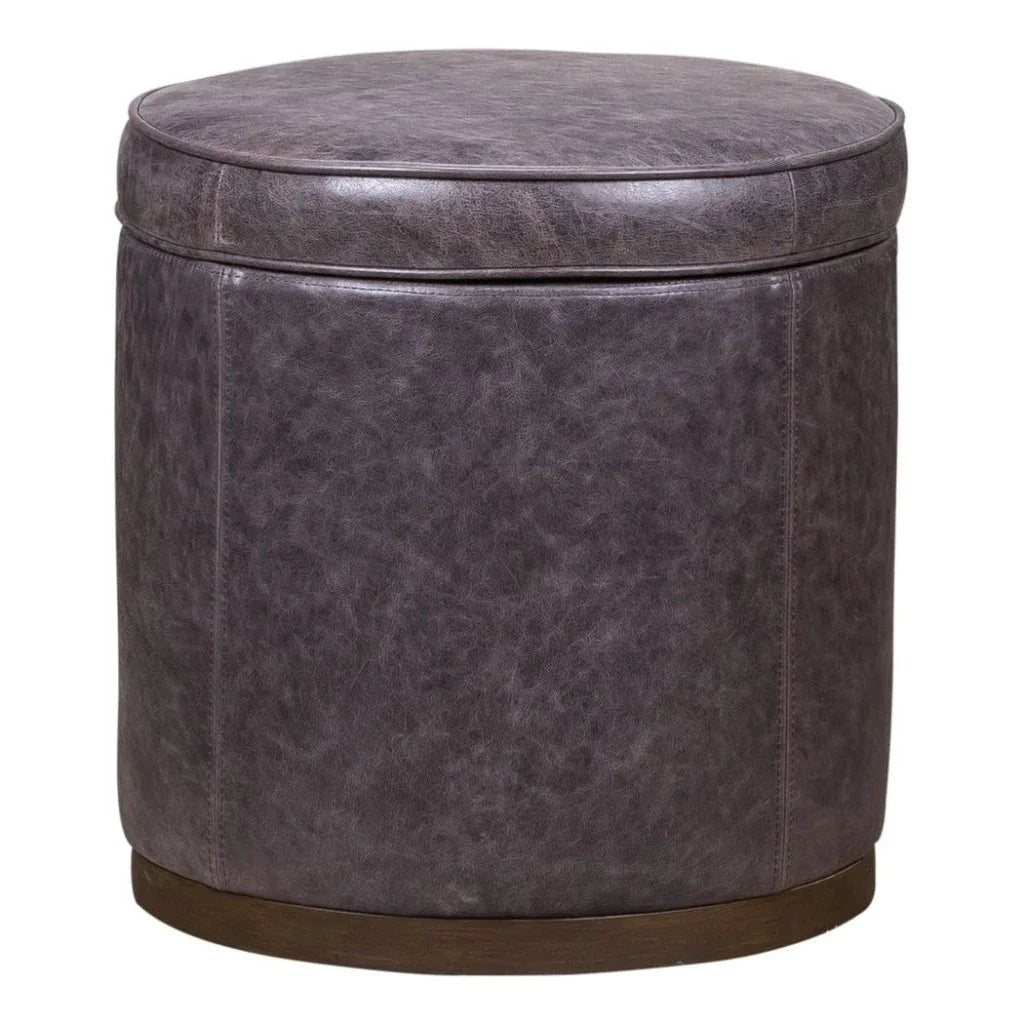 Leg Up Leather With Storage Swivel Ottoman - LOOMLAN - Olivia + Quinn - Ottomans
