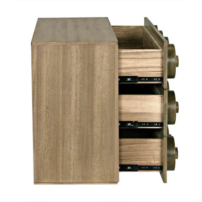 Lego Wood Washed Walnut Sideboard 3 Drawers - LOOMLAN - Noir - Sideboards