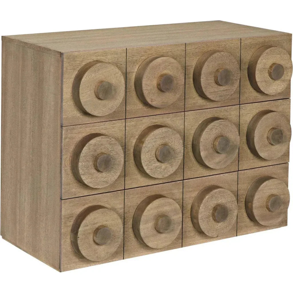 Lego Wood Washed Walnut Sideboard 3 Drawers - LOOMLAN - Noir - Sideboards