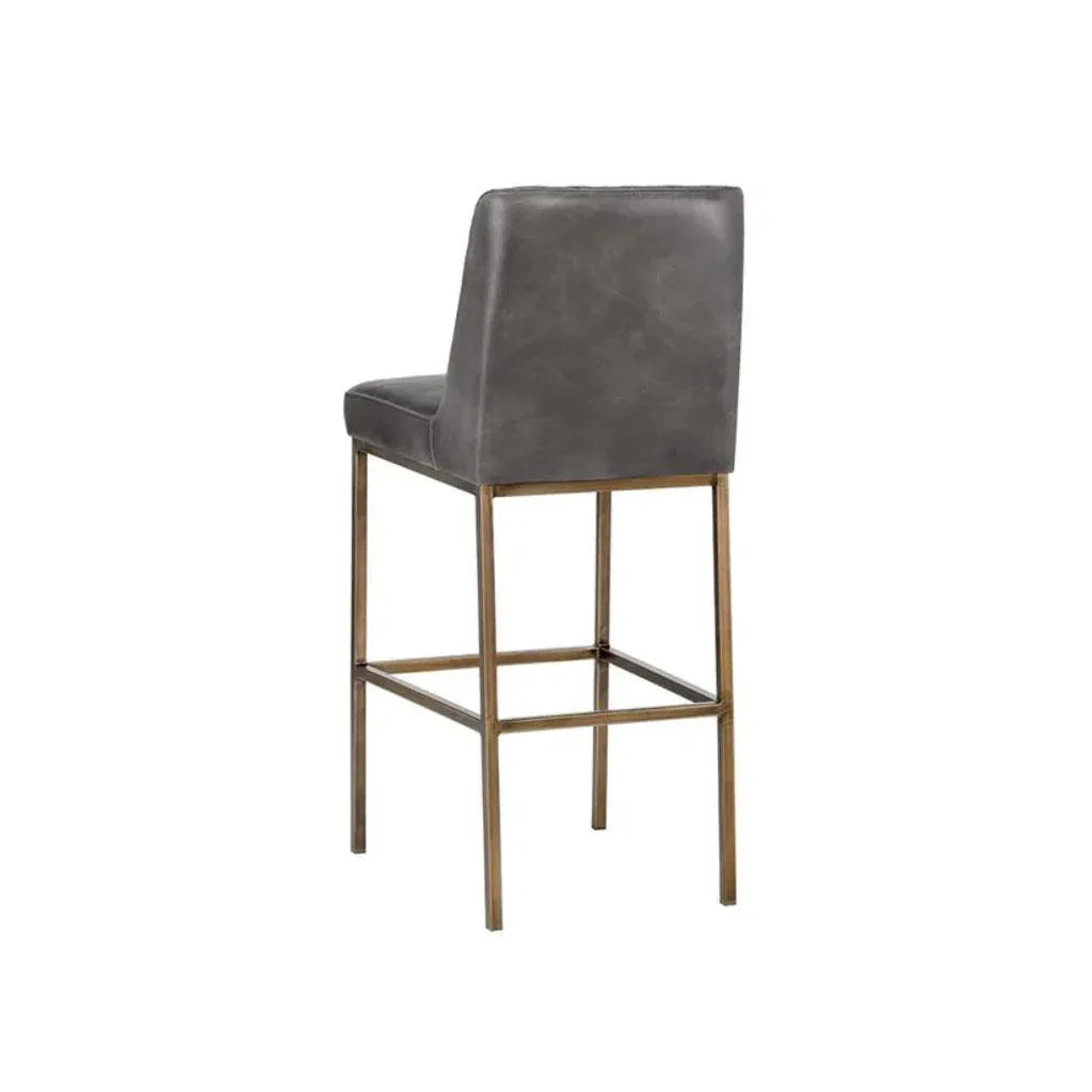 Leighland Leather Classic Barstool - LOOMLAN - SUNPAN - Bar Stools
