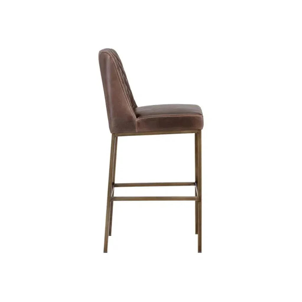 Leighland Leather Classic Barstool - LOOMLAN - SUNPAN - Bar Stools