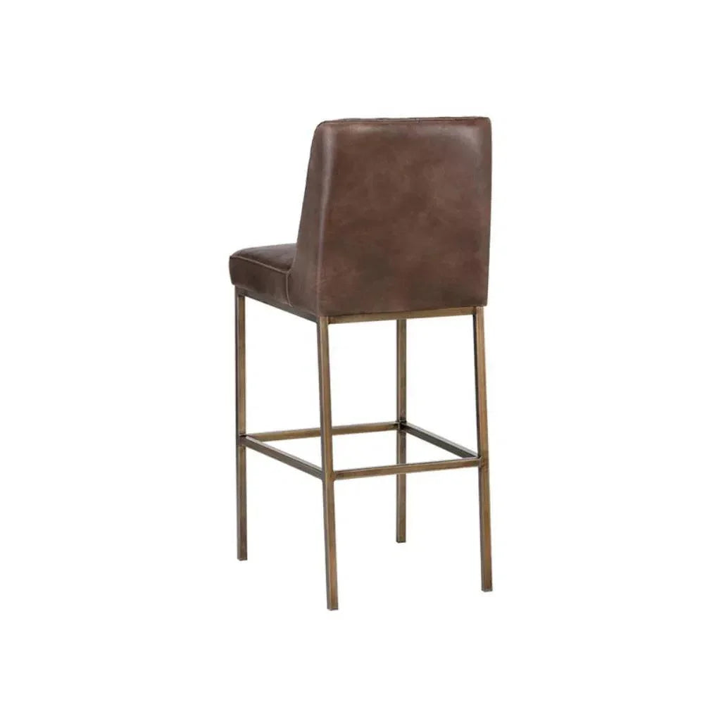 Leighland Leather Classic Barstool - LOOMLAN - SUNPAN - Bar Stools