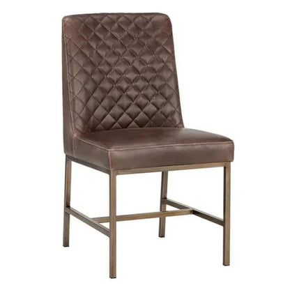 Leighland Leather Armless Dining Chair 2PC - LOOMLAN - SUNPAN - Dining Chairs